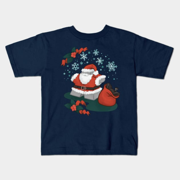 Santa Meeple Kids T-Shirt by polliadesign